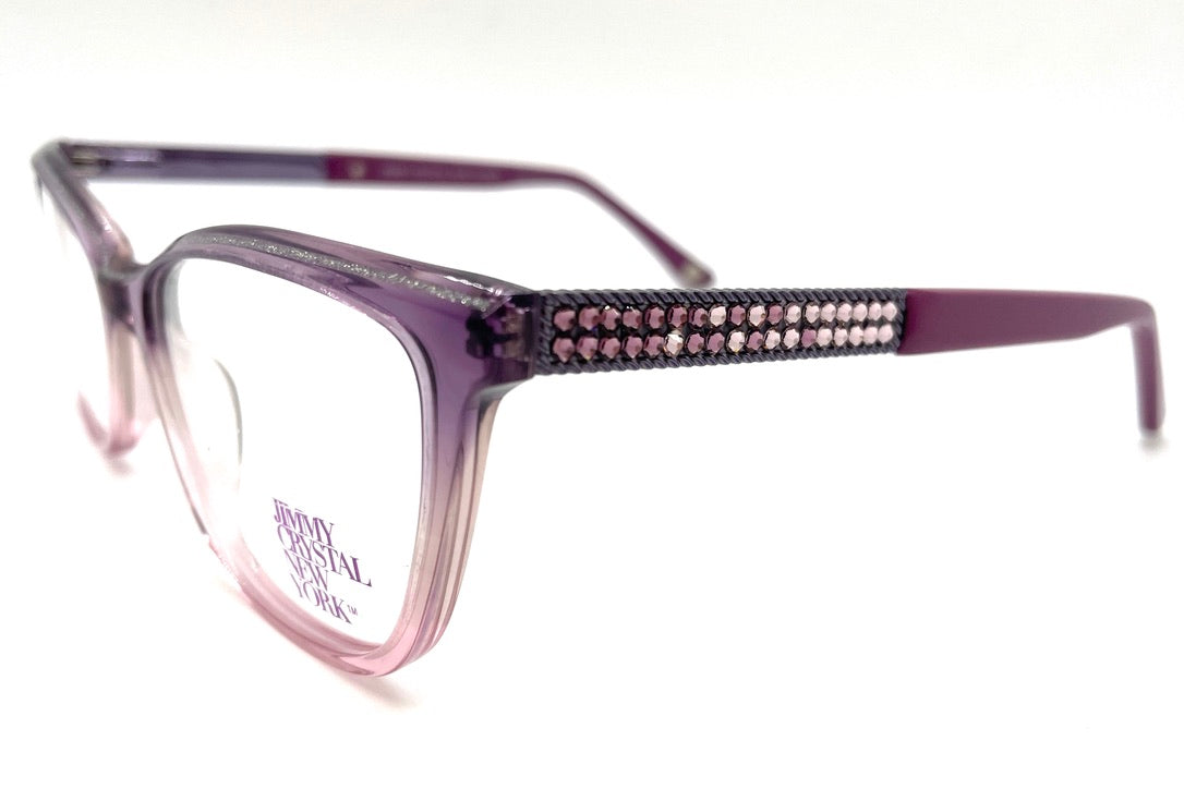 Jimmy Crystal New York Menton Burgundy Tortoise Swarovski Crystal Eyeglasses DESTINY - JCR239Z-A – Jimmy Crystal New York main image 3