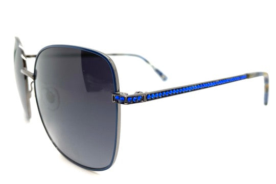 NEW JIMMY CRYSTAL AVIATOR SUNGLASSES blue lenses SWAROVSKI CRYSTALS ITZIAR-GL1670 AVIATOR CRYSTAL SUNGLASSES – Jimmy Crystal New  main image 3