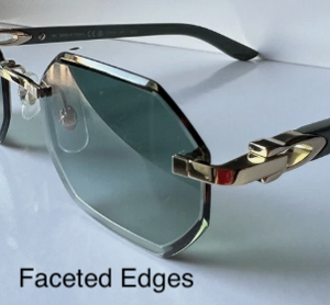 Faceted Edges for Rimless Glasses