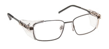 Load image into Gallery viewer, ArmouRx 3001P safety glasses in Black stainless steel with permanently attached side shields
